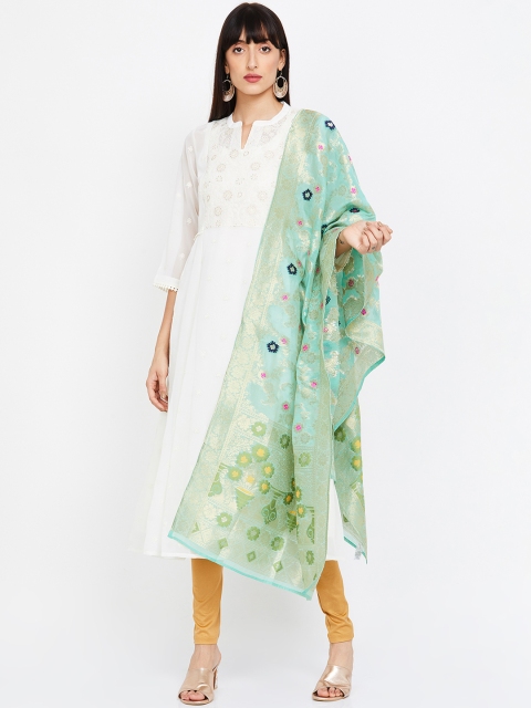 

Melange by Lifestyle Women Off-White Woven Design A-Line Kurta