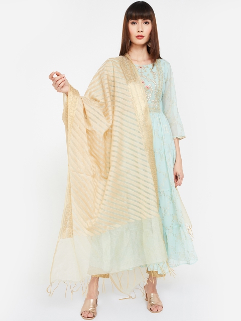 

Melange by Lifestyle Gold-Toned Striped Dupatta