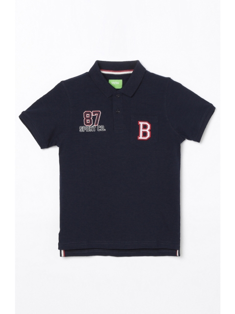 

Bossini Boys Navy Blue Printed Polo Collar T-shirt