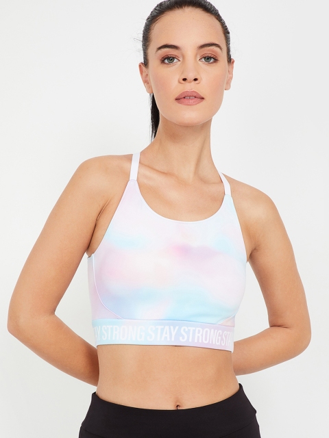 

Kappa Multicoloured Printed Non-Wired Lightly Padded Sports Bra, Multi