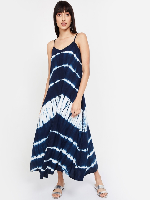 

Ginger by Lifestyle Women Navy Blue & White Dyed A-Line Dress