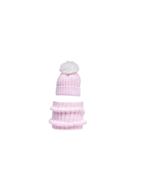 

Chicco Infant Girls Set of Thick Yarn Cap & Cowl Scarf, Pink