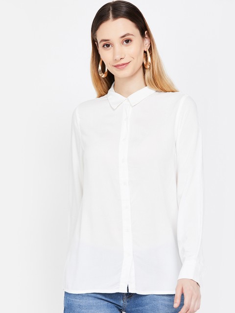 

CODE by Lifestyle Women White Regular Fit Solid Casual Shirt