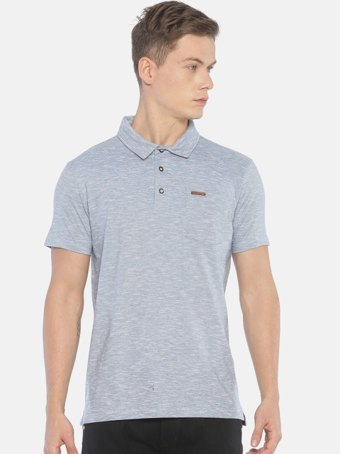 

Steenbok Men Blue Solid Polo Collar Pure Cotton T-shirt