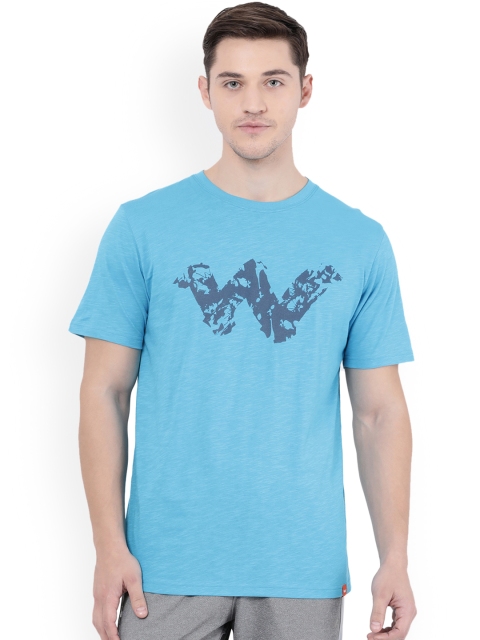 

Wildcraft Men Blue Printed Round Neck T-shirt