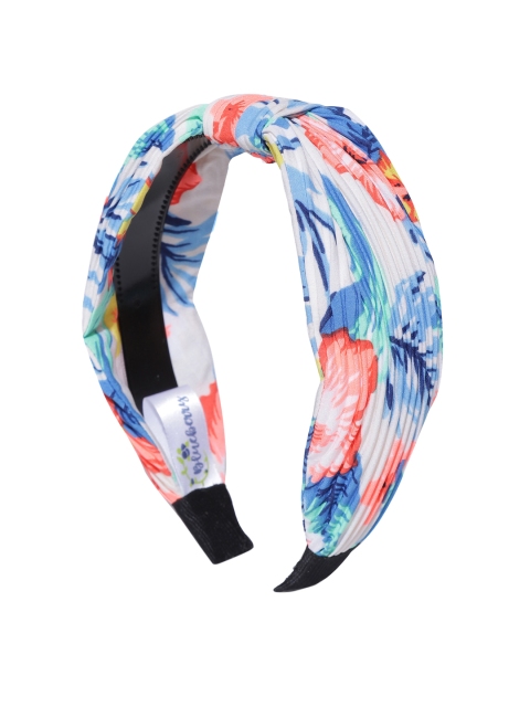 

Blueberry Women White & Blue Floral Printed Hairband