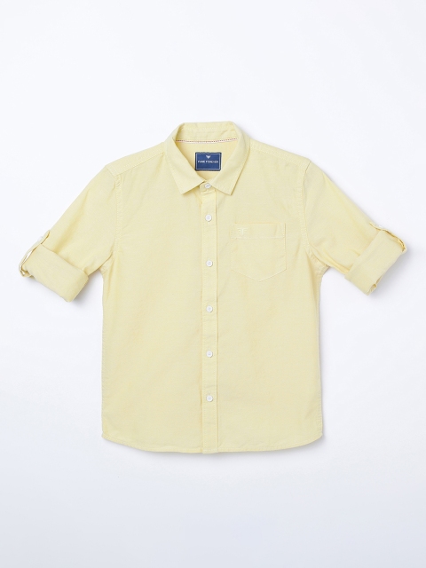 

Fame Forever by Lifestyle Boys Yellow Slim Fit Solid Casual Shirt