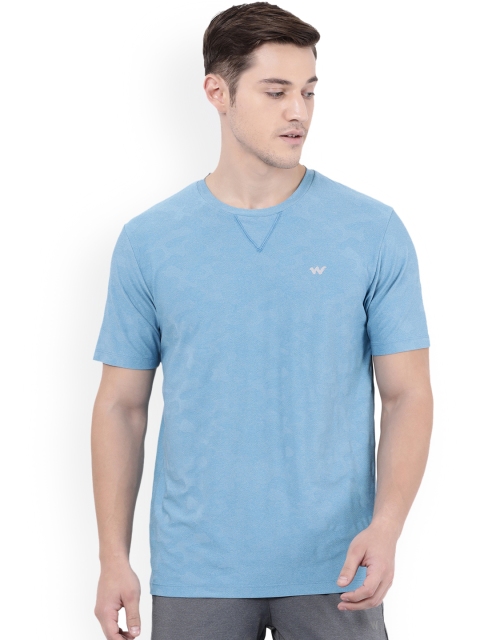 

Wildcraft Men Blue Printed Round Neck T-shirt