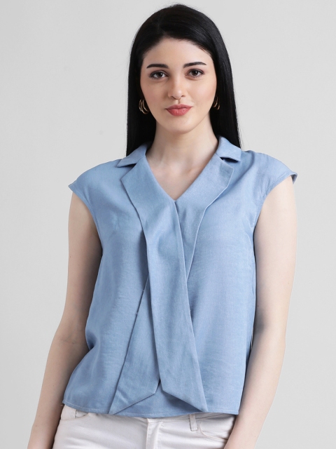 

Zink London Women Blue Solid Top