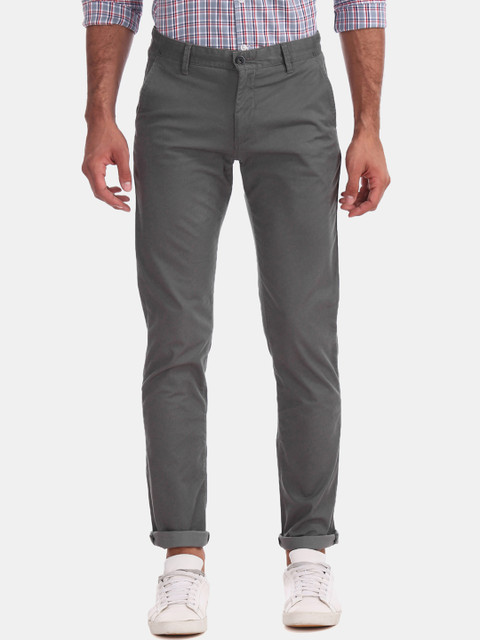 

Arrow Sport Men Grey Slim Fit Solid Regular Trousers