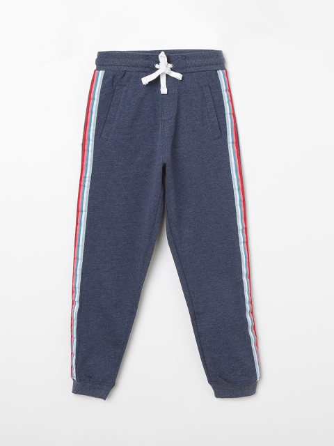 

Fame Forever by Lifestyle Boys Navy Blue Solid Slim-Fit Joggers with Side Stripes