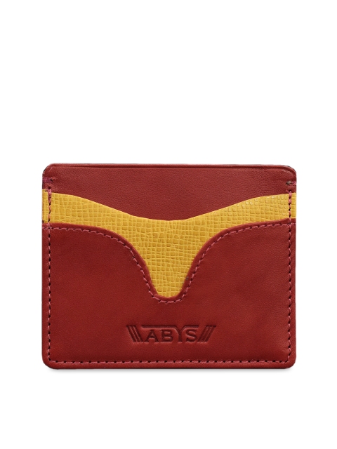 

ABYS Unisex Brown & Yellow Colourblocked Card Holder
