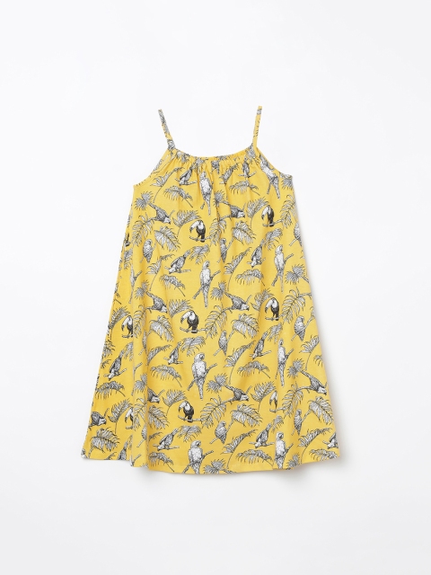 

Fame Forever by Lifestyle Girls Yellow Printed A-Line Dress