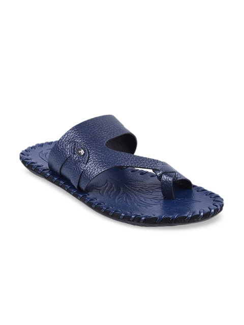 

Metro Men Navy Blue Leather Sandals