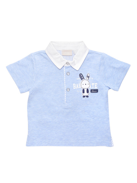 

Chicco Boys Blue Solid Polo Collar Pure Cotton T-shirt