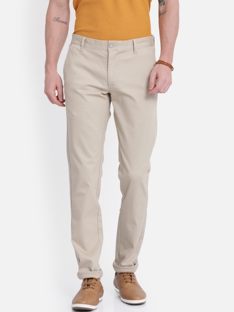 

t-base Men Cream Tapered Fit Solid Chinos