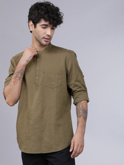 

Horsefly Men Olive Green Slim Fit Solid Casual Shirt