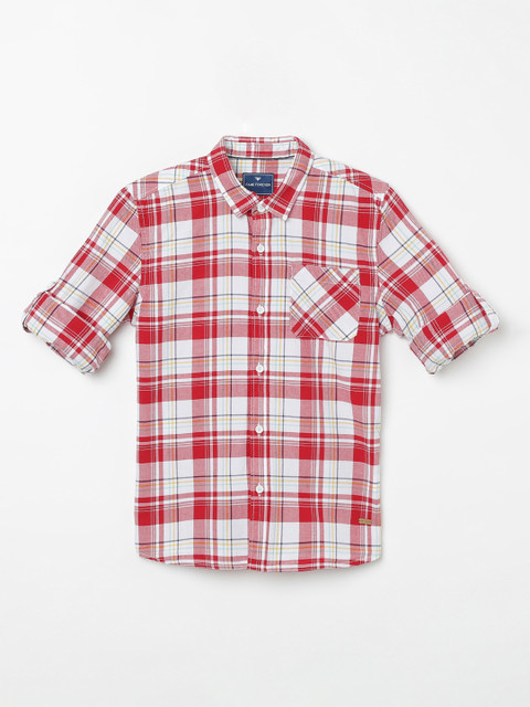 

Fame Forever by Lifestyle Boys Red & White Slim Fit Checked Casual Shirt