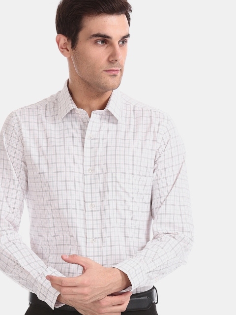 

Arrow Men White & Black Checked Formal Shirt