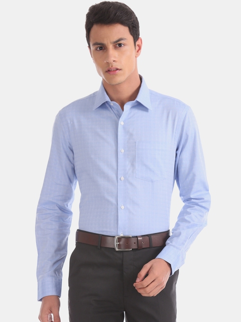 

Arrow Men Blue Slim Fit Checked Formal Shirt