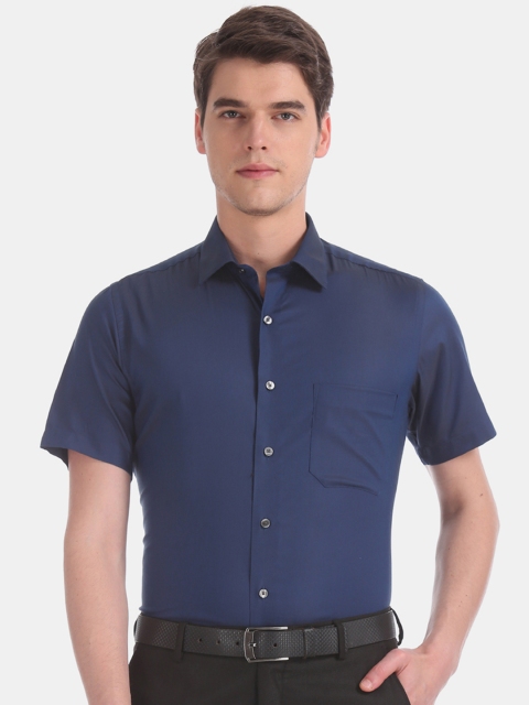 

Arrow Men Navy Blue Regular Fit Solid Formal Shirt