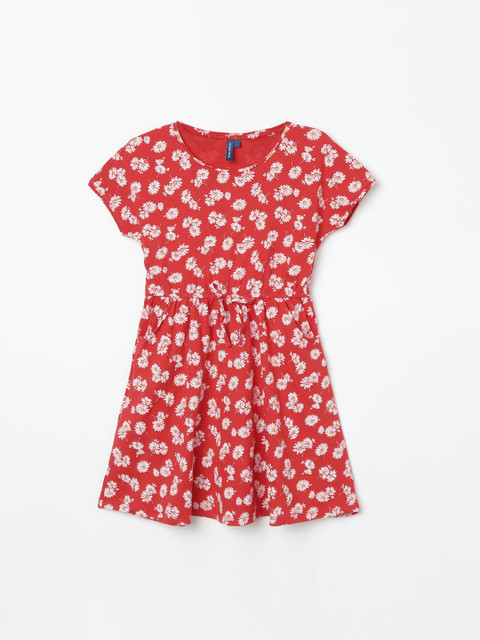 

Fame Forever by Lifestyle Girls Red & White Printed Fit and Flare Dress