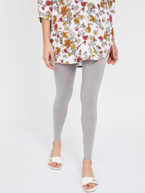 

Melange by Lifestyle Women Grey Solid Ankle-Length Leggings