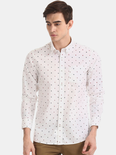 

Arrow Sport Men White Slim Fit Printed Casual Shirt