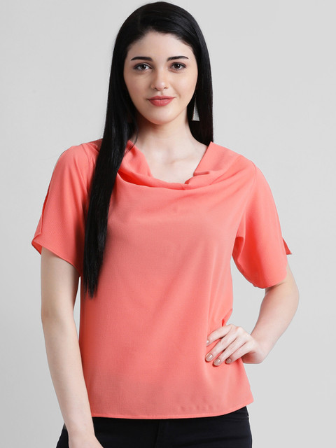 

Zink London Women Peach Solid Top