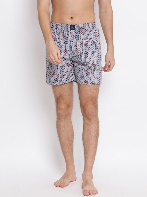 

Crimsoune Club Men Grey & Red Printed Boxers BX4090-2