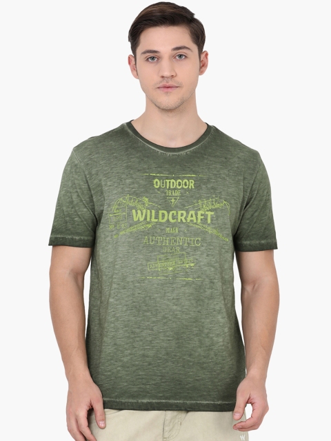 

Wildcraft Men Olive Green Printed Round Neck T-shirt