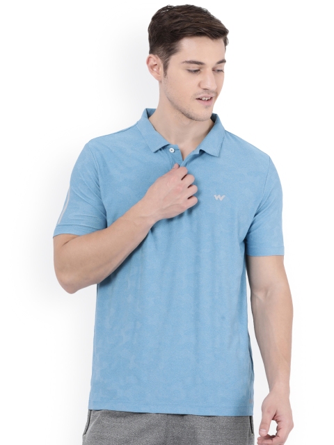 

Wildcraft Men Blue Printed Polo Collar T-shirt