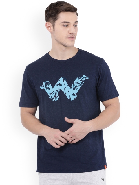 

Wildcraft Men Navy Blue Printed Round Neck T-shirt