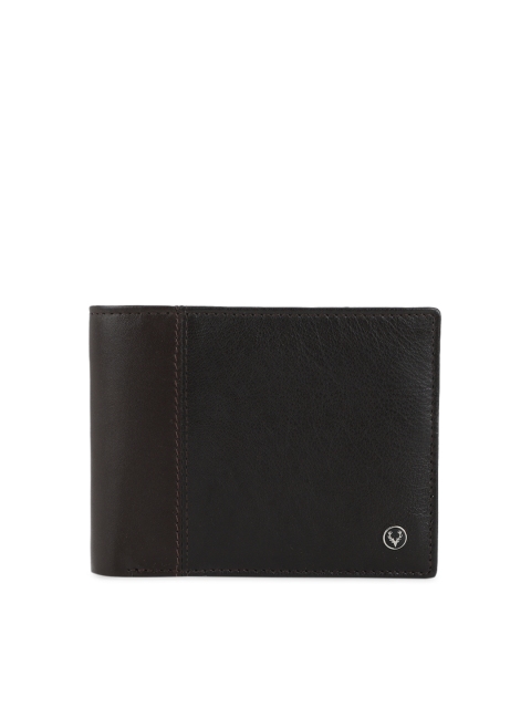 

Allen Solly Men Brown Textured Two Fold Leather Wallet