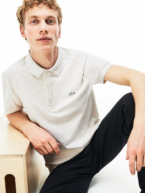 

Lacoste Men Grey Solid Polo Collar T-shirt
