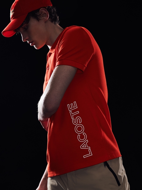 

Lacoste Men Red Solid Polo Collar T-shirt