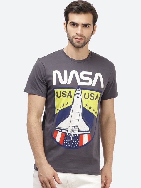 

Free Authority Men Grey NASA Printed Round Neck T-shirt