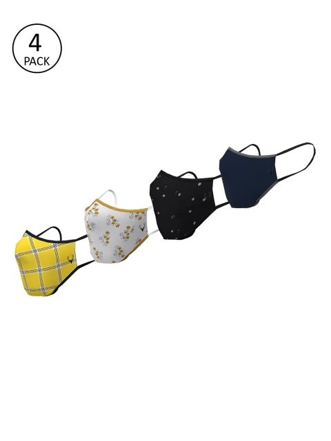 

Allen Solly Women 4 Pcs Reusable 3 Ply Outdoor Face Mask, Yellow