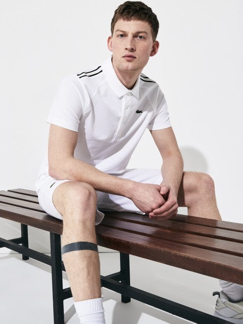 

Lacoste Men White Solid Polo Collar T-shirt