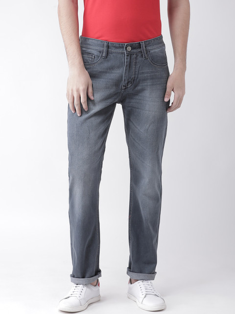 

FEVER Men Grey Straight Fit Mid-Rise Clean Look Jeans
