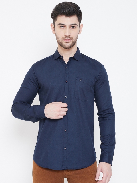 

Camey Men Navy Blue Slim Fit Solid Casual Shirt