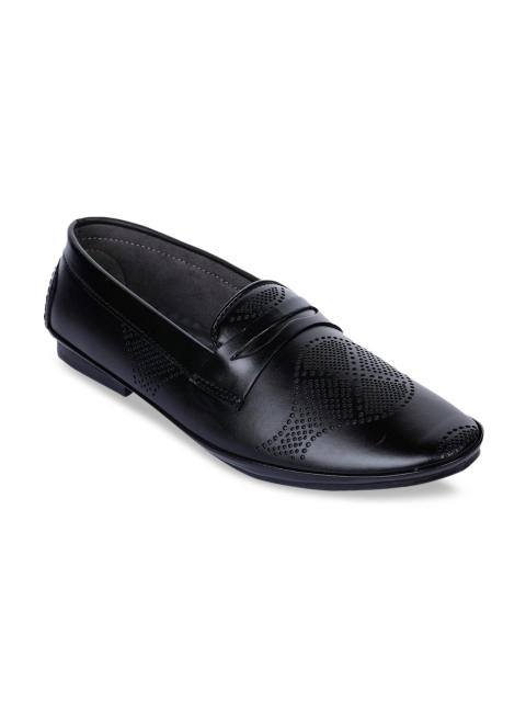 

Bruno Manetti Men Black Textured Slip-On Sneakers