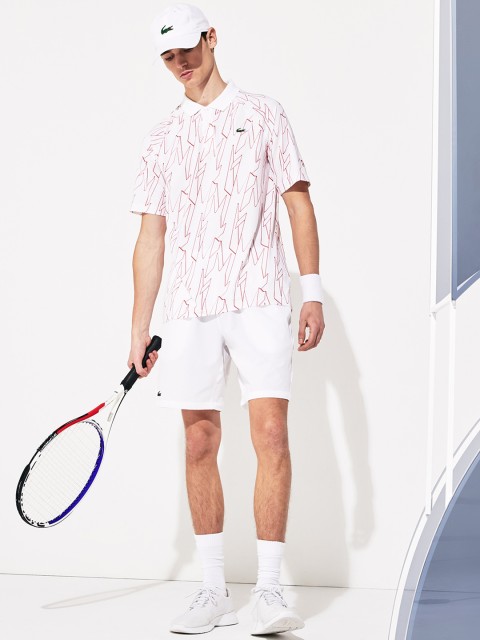 

Lacoste Men White Solid Regular Fit Sports Shorts