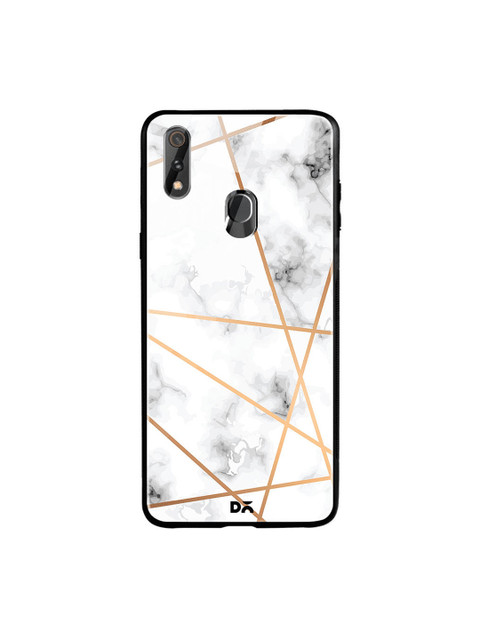 

DailyObjects Grey & White Marble Lines Oppo Realme 3 Pro Glass Case Cover
