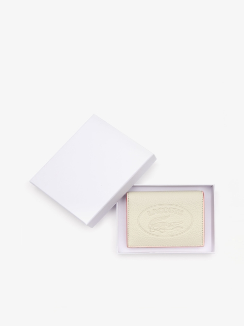 

Lacoste Women Beige Textured Croco Crew Grained Leather Two Fold Wallet