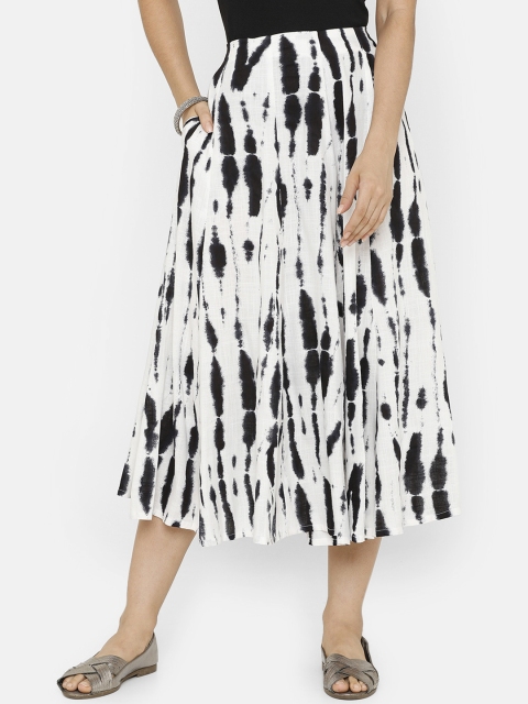 

De Moza Women White & Black Loose Fit Printed Culottes