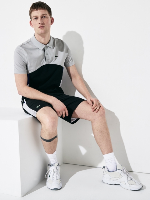 

Lacoste Men Black Colourblocked Polo Collar T-shirt