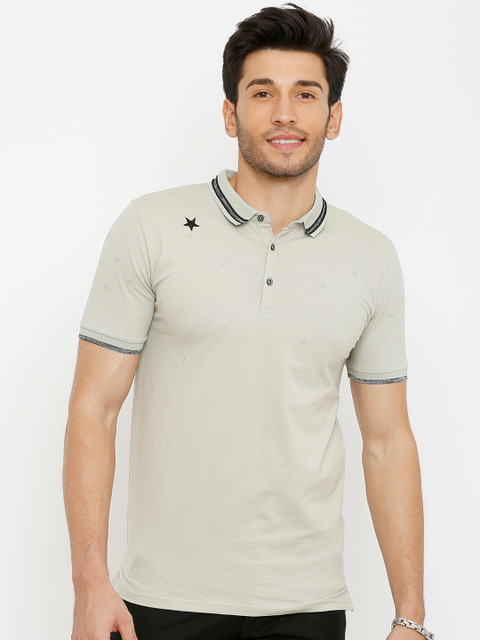 

Rex Straut Jeans Men Green Solid Polo Collar T-shirt