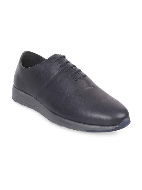 

Mochi Men Blue Solid Leather Sneakers