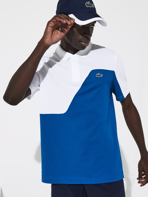 

Lacoste Men Blue & White Sport Two-Tone Breathable Pique Golf Polo